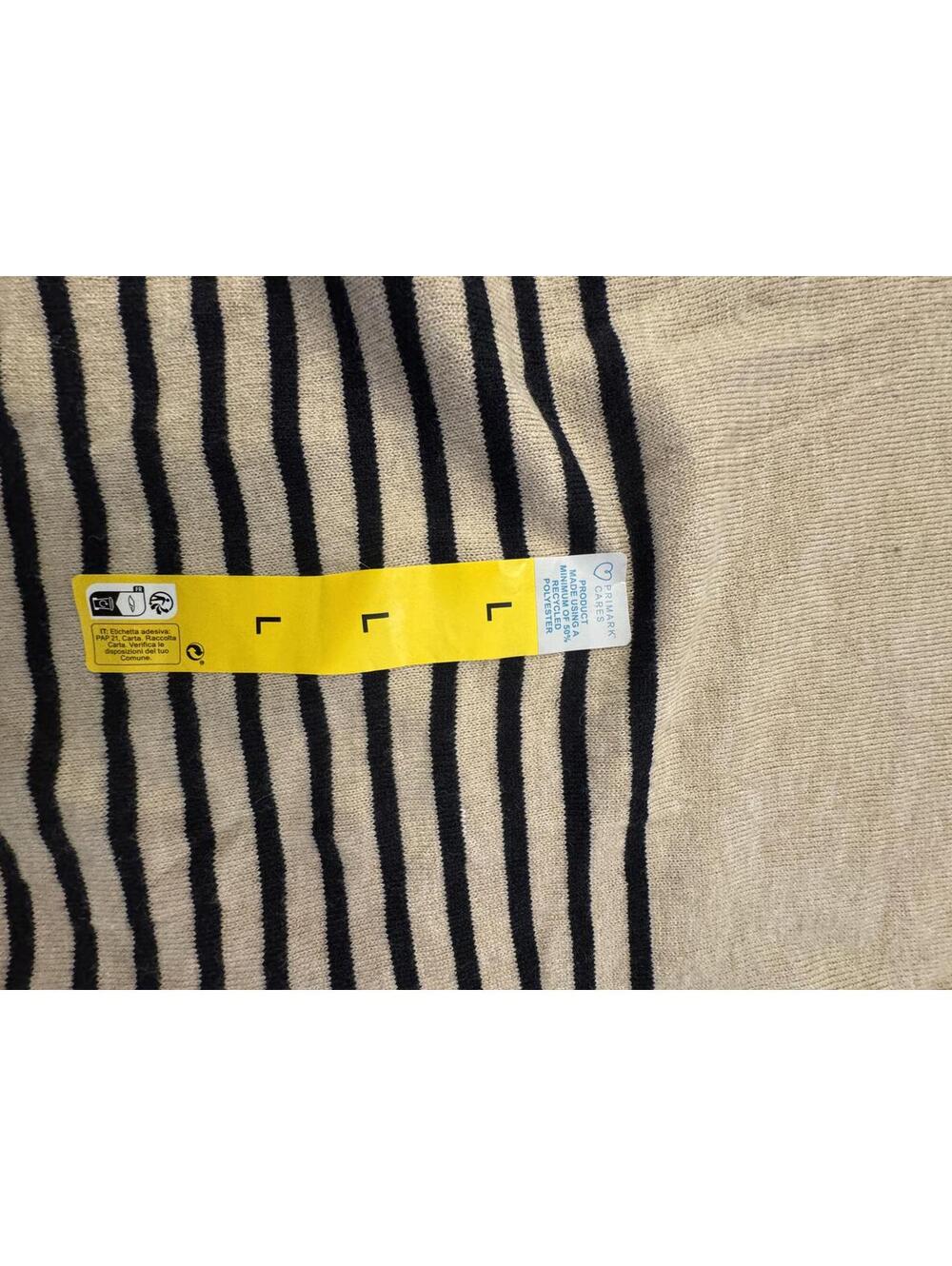 Primary Women's Beige and Navy Striped Wool Blend Sweater Size L j-2 - Picture 2 of 8